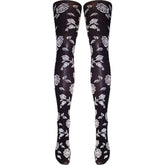 Medias con estampado de rosas en relieve